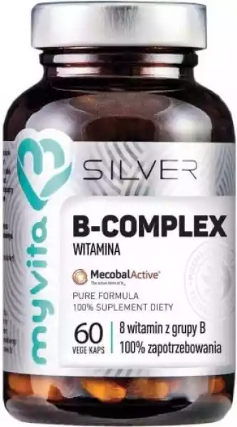 B-Complex 8 Witamin Z Grupy B 60 Kapsułek Myvita Silver Pure