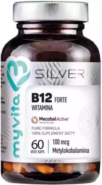 B12 Forte 100Mcg Metylokobalamina 60 Kapsułek Myvita Silver Pure