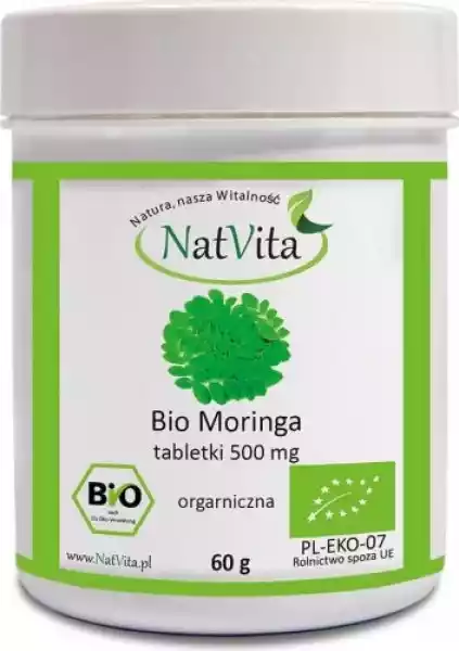 Bio Moringa Organiczna 500Mg 120 Tabletek 60G Natvita