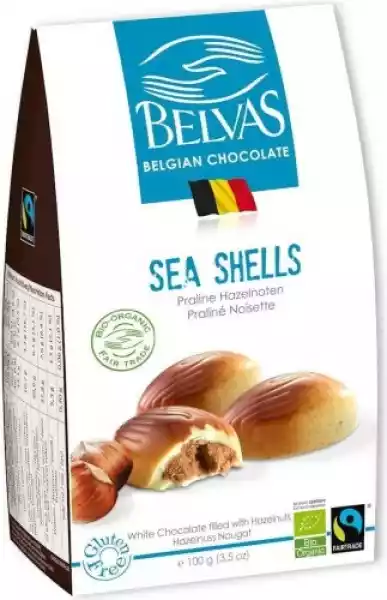 Belgijskie Czekoladki Białe Z Nadzieniem Orzechowym Sea Shells B