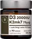 Witamina D3 D-3 2000 Iu+ K2 K-2 75Μg + Cynk Zinc 3Mg + Selen Sel