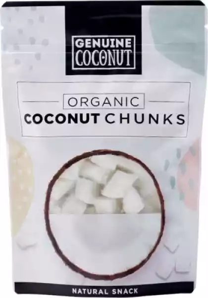 Kawałki Kokosa Świeże Bezglutenowe Bio 100 G - Genuine Coconut