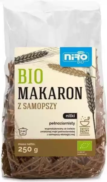 Makaron (Z Samopszy) Nitki Pełnoziarnisty Bio 250 G - Niro