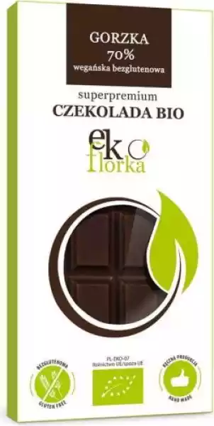 Czekolada Premium Gorzka 70 % Bezglutenowa Bio 85 G - Ekoflorka