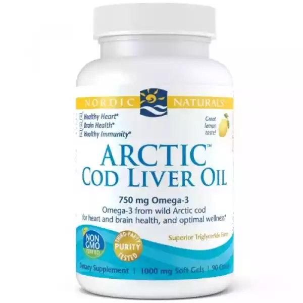 Arctic Cod Liver Oil Lemon 90 Kapsułek Nordic Naturals