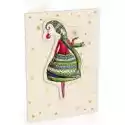 Cozywood Cozywood Karnet Świąteczny C6 Naklejany Kobieta I Śnieżynka + Ko