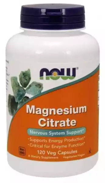 Magnesium Citrate Magnez 120 Kapsułek Now Foods