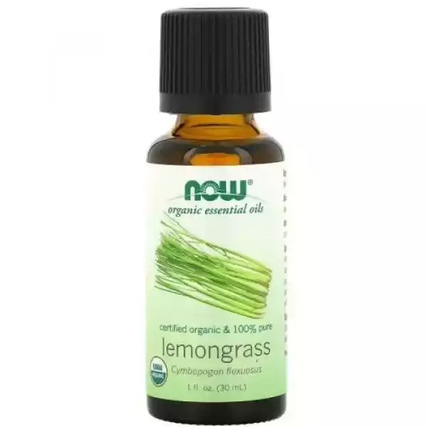 100% Olejek Lemongrass Certified Organic 30 Ml Now Foods