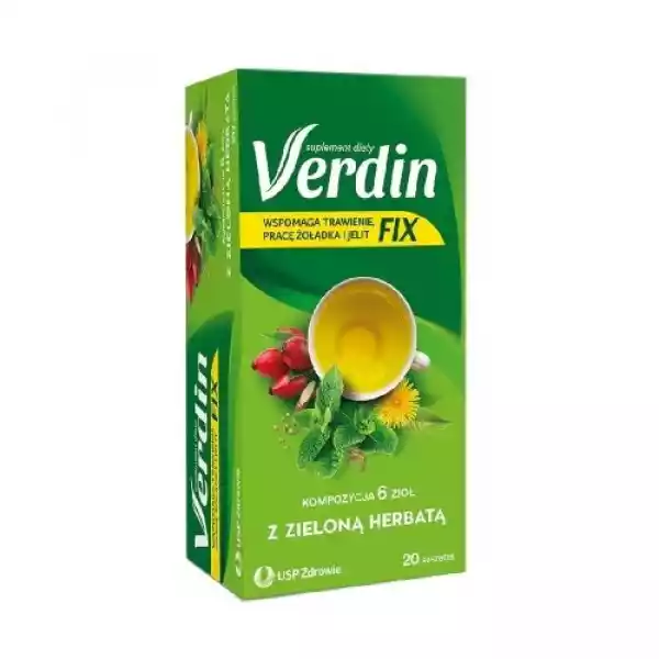 Verdin Fix Zioła Z Zieloną Herbatą 20 Saszetek