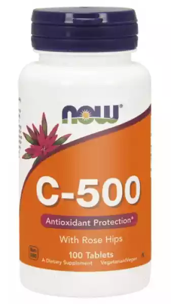 Now Foods Witamina C-500 With Rose Hips, 100Tabl.
