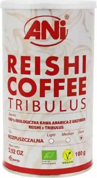 Kawa Rozpuszczalna Arabica Z Grzybem Reishi I Tribulus Bio 100 G
