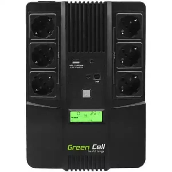 Zasilacz Ups Green Cell Ups06 Aio 600Va 360W Z Wyświetlaczem Lcd