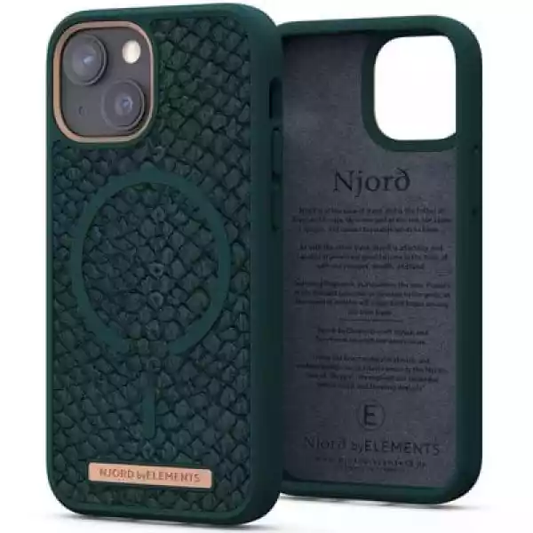 Etui Njord By Elements Salmon Leather Do Iphone 13 Mini Zielony