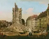 Reprodukcja The Ruins Of The Old Kreuzkirche, Canaletto, Bernard