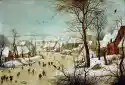 Reprodukcja Winterlandscape With Skaters And Bird Trap, Pieter B