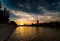 Wally Piekno Dekoracji Fototapeta Na Ścianę Niezwykły Zachód Słońca Nad Rzeką Fp 5209