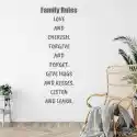 Naklejka Na Ścianę Sentencja Family Rules 2434