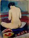Reprodukcja Sitting Nude With Pillow, August Macke