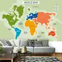 Wally Piekno Dekoracji Tapeta Mapa Świata Kontynentów 0139