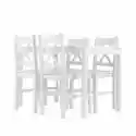 Zestaw Stołowy Corbin Stół I Cztery Krzesła Biały