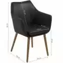 Krzesło Z Podłokietnikami Nora Czarne Ekoskóra Vintage