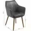 Krzesło Z Podłokietnikami Nora Szare Ekoskóra Vintage