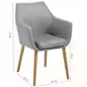 Krzesło Z Podłokietnikami Nora Jasnoszare Skandynawskie