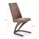 Halmar Krzesło Tapicerowane Do Salonu Bilio Ekoskóra Brązowe
