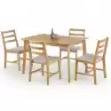 Halmar Zestaw Drewniany Medo, Stół 120X80 + 4 Krzesła, Jasny Dąb/mokate