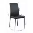 Krzesło Do Jadalni Demina Czarne Ekoskóra