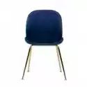 Krzesło Do Salonu Fibi Niebieskie Welur Złote Nóżki