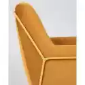 Fotel Na Złotych Płozach Haris, Musztardowy, Welur