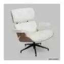 Malo Design Skórzany Fotel Tapicerowany Tiko Biały/jasny Orzech