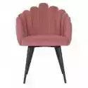 Krzesło Welurowe Canis Muszelka Różowe/czarne Nóżki