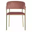 Krzesło Welurowe Imogen Brudny Róż/złote Nóżki