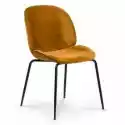 Krzesło Boliwia Welurowe Żółte/czarne Nogi