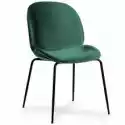 Krzesło Boliwia Welurowe Zielone/czarne Nogi