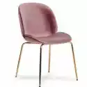 Malo Design Krzesło Boliwia Gold Welurowe Różowe/złote Nogi
