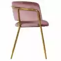 Malo Design Krzesło Do Jadalni Evia Welurowe Różowe/złote Nogi
