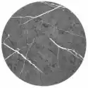 Szklany Stolik Kawowy Minerwa 80 Cm Szary Efekt Marmuru/czarny