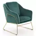 Fotel Welurowy Soft 3 Zielony/złoty