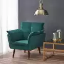 Halmar Fotel Wypoczynkowy Rezzo Zielony/ciemny Orzech-Złoty Welurowy