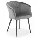 Krzesło Welurowe K421 Popielate/czarne