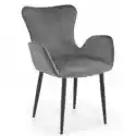 Krzesło Welurowe K427 Popielate/czarne