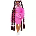 Mattel Lalka Barbie Extra Różowy Strój Brązowe Kucyki Hhn06