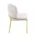Krzesło Welurowe Iris Jasnobeżowe/złote Nóżki