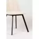 Krzesło Tapicerowane Luisa Beżowe/czarne Nóżki Boucla