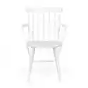 Krzesło Z Podłokietnikami Rivo Patyczak Drewniane Białe