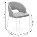 Halmar Krzesło Tapicerowane K486 Jasnoszare/białe Nóżki