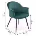 Krzesło Z Podłokietnikami K468 Butelkowa Zieleń Welur